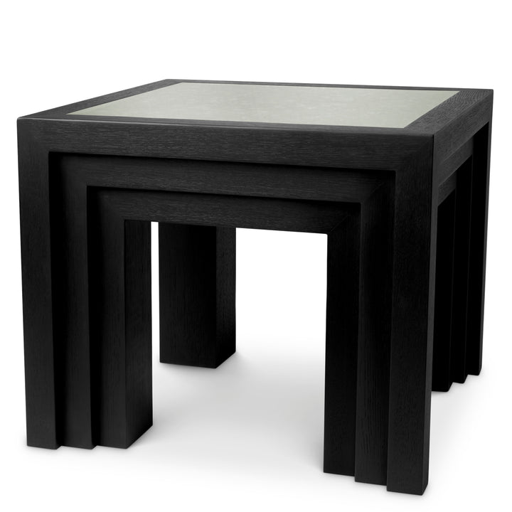 Side Table Metropolitan Black Open Grain Veneer The Met x Eichholtz Eichholtz