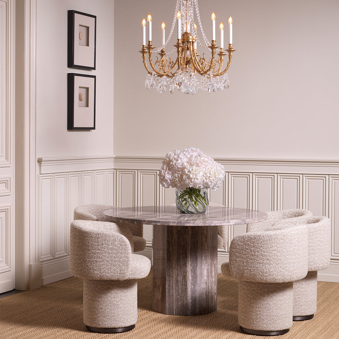 Dining Table Florence Silver Travertine The Met x Eichholtz Eichholtz