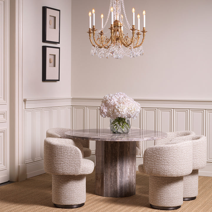 Dining Table Florence Silver Travertine The Met x Eichholtz Eichholtz