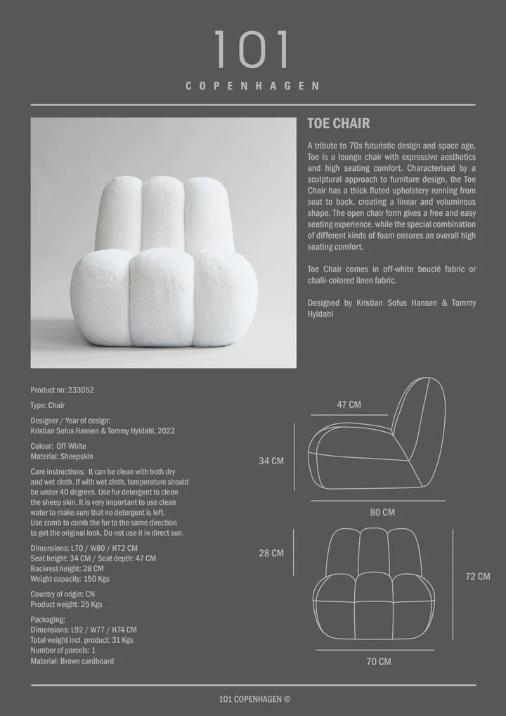 Toe Chair - Sheepskin Chair 101 Copenhagen   