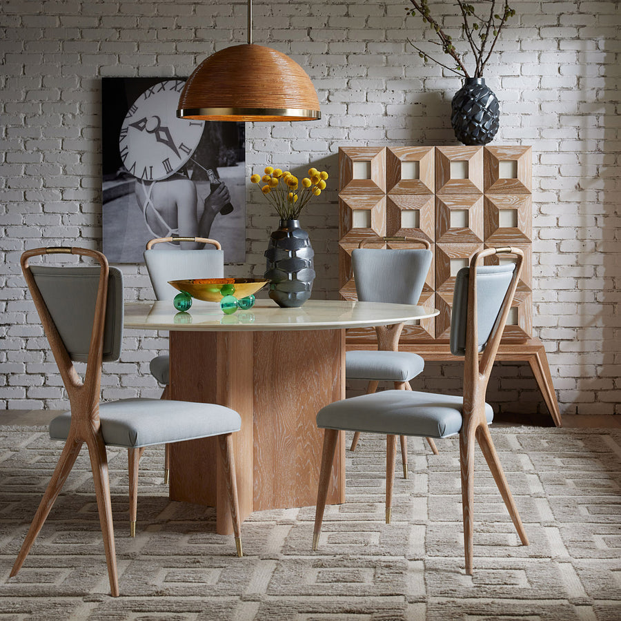 Torino X-Back Dining Chair in Tussah Sky Jonathan Adler