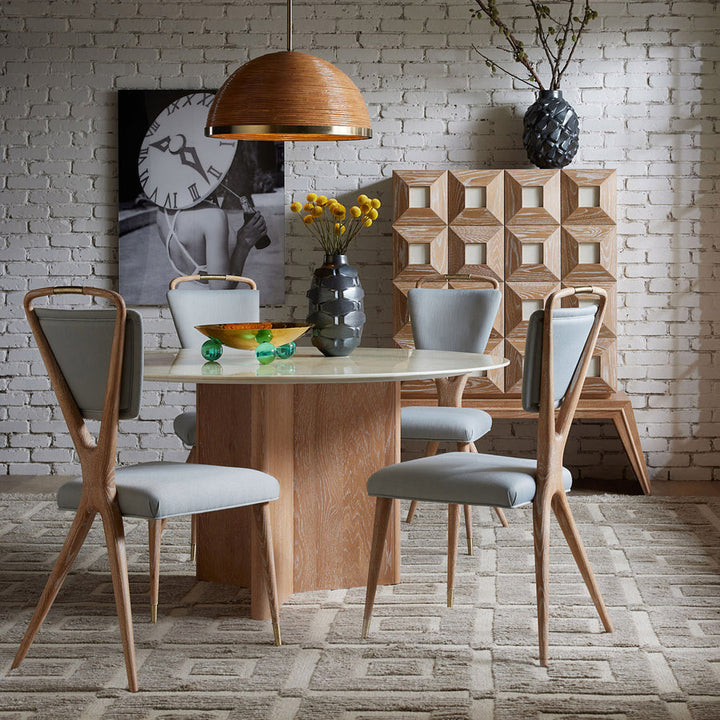 Torino X-Back Dining Chair in Tussah Sky Jonathan Adler