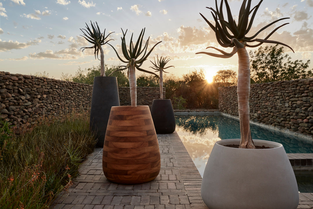 Tuber Wood Planter – Tall Outdoor Planters Indigenus