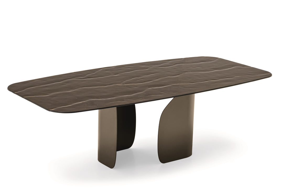 Twins Dining Table Nilo Bronze Glass SHOWROOM MODEL Dining Tables Calligaris