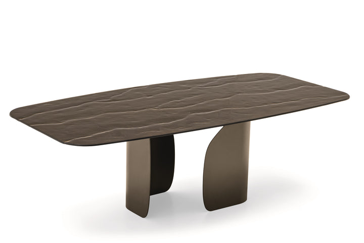 Twins Dining Table Nilo Bronze Glass SHOWROOM MODEL Dining Tables Calligaris