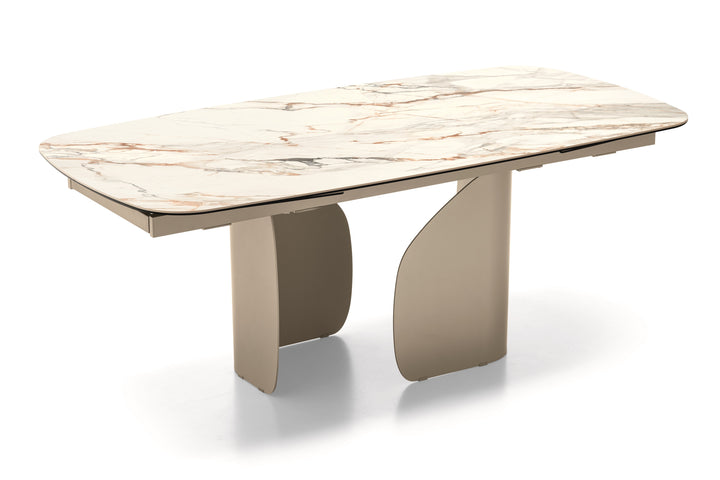 Twins Table with extendable elliptical top with pedestal base Dining Tables Calligaris