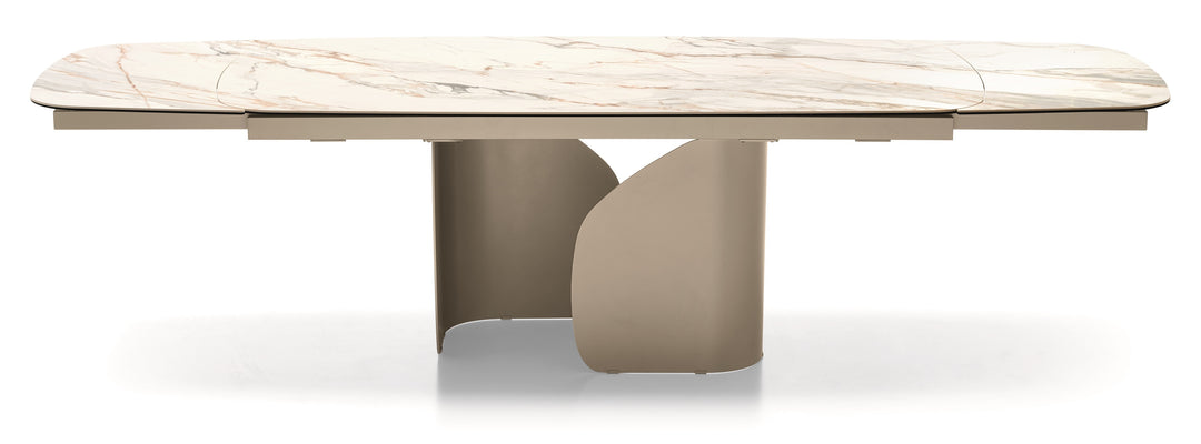 Twins Table with extendable elliptical top with pedestal base Dining Tables Calligaris