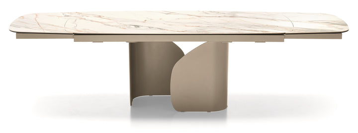 Twins Table with extendable elliptical top with pedestal base Dining Tables Calligaris