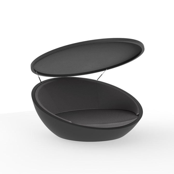 Ulm Daybed with Parasol Outdoor Vondom Anthracite / Crevin Anthracite 1311 Anthracite Sunvision