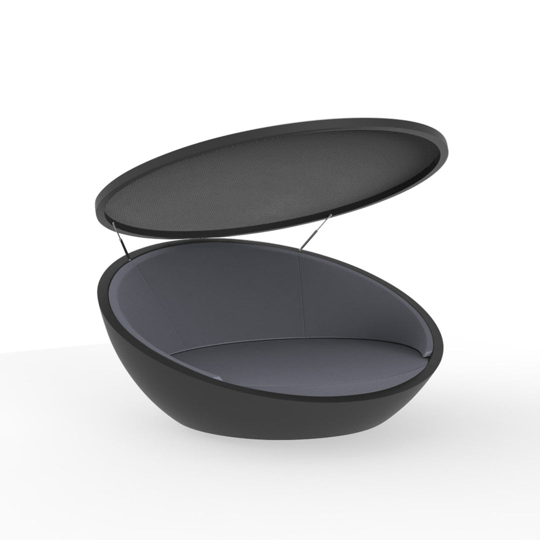 Ulm Daybed with Parasol Outdoor Vondom Anthracite / Silvertex Anthracite 1210 Anthracite Sunvision