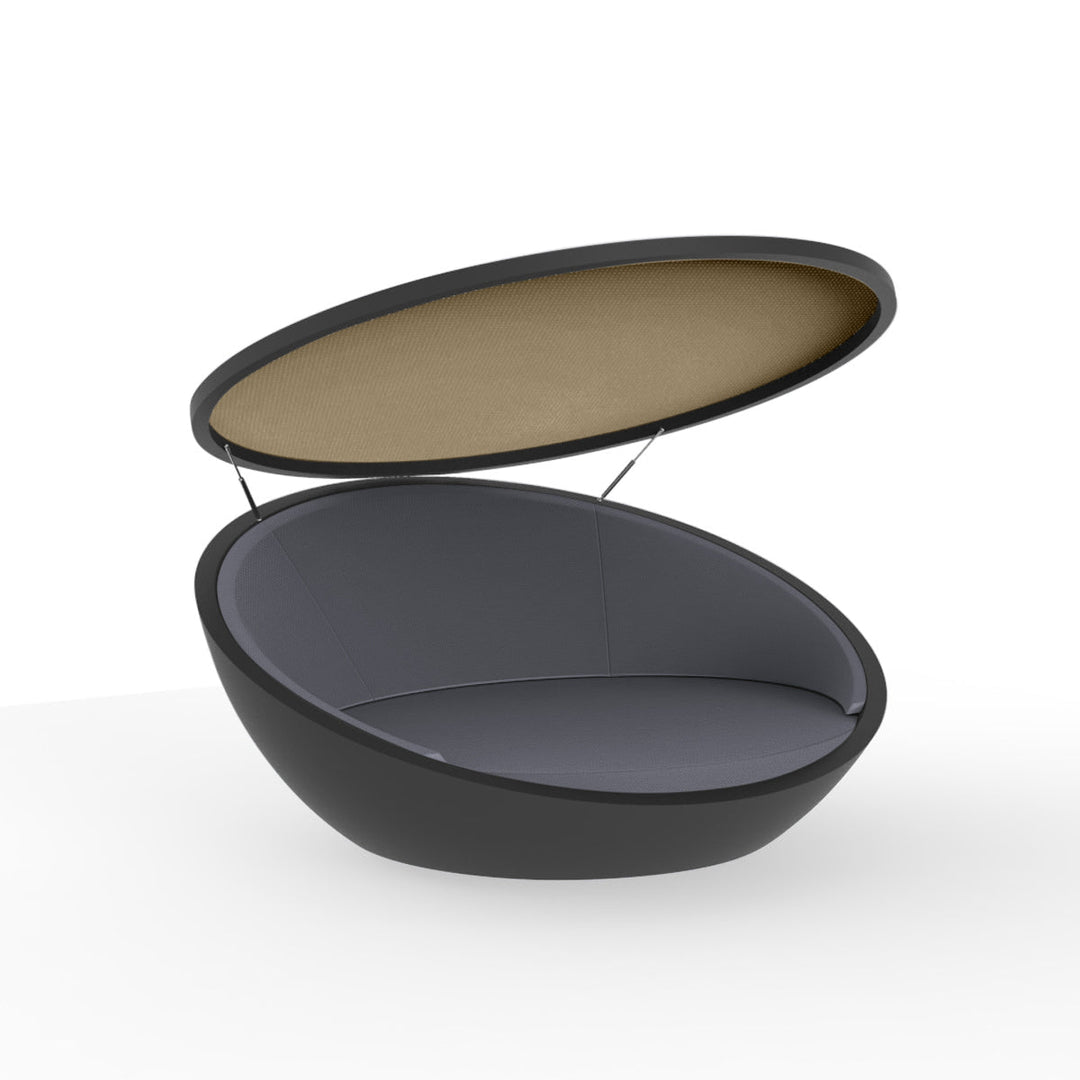 Ulm Daybed with Parasol Outdoor Vondom Anthracite / Silvertex Anthracite 1210 Beige Sunvision