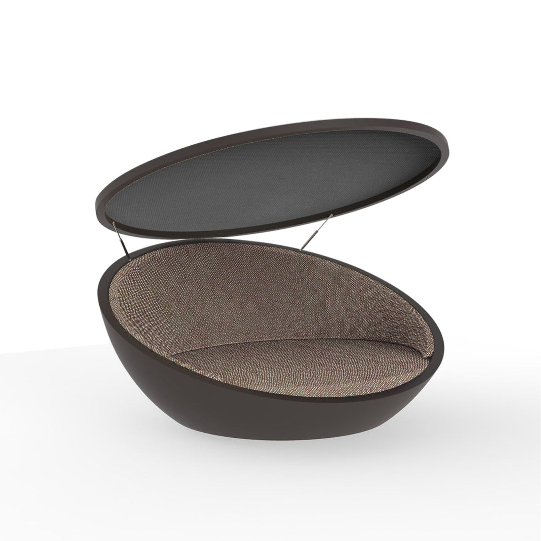 Ulm Daybed with Parasol Outdoor Vondom Bronze / Glad Moka 1010 Anthracite Sunvision
