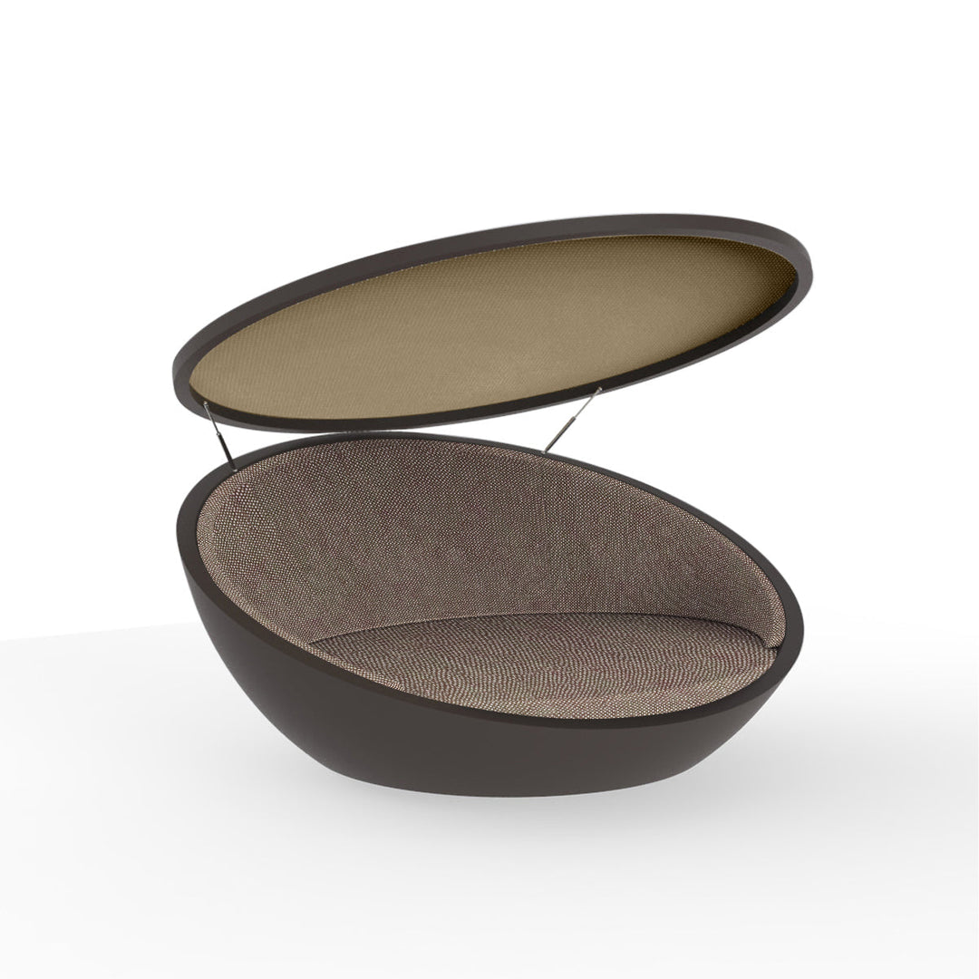 Ulm Daybed with Parasol Outdoor Vondom Bronze / Glad Moka 1010 Beige Sunvision