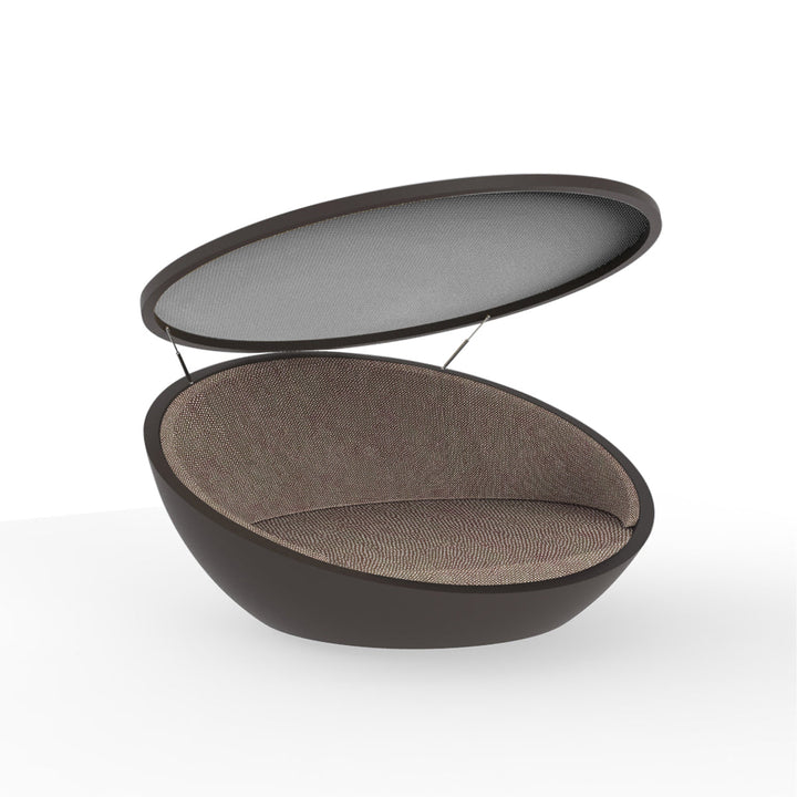 Ulm Daybed with Parasol Outdoor Vondom Bronze / Glad Moka 1010 Steel Sunvision