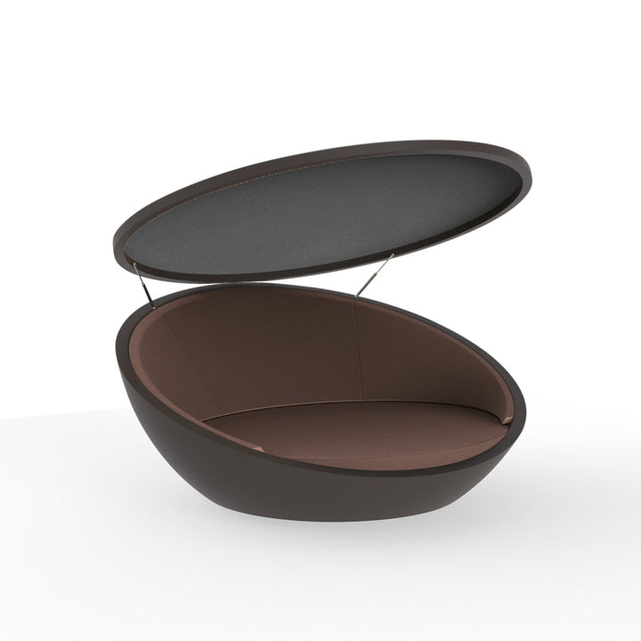 Ulm Daybed with Parasol Outdoor Vondom Bronze / Silvertex Bronze 1214 Anthracite Sunvision