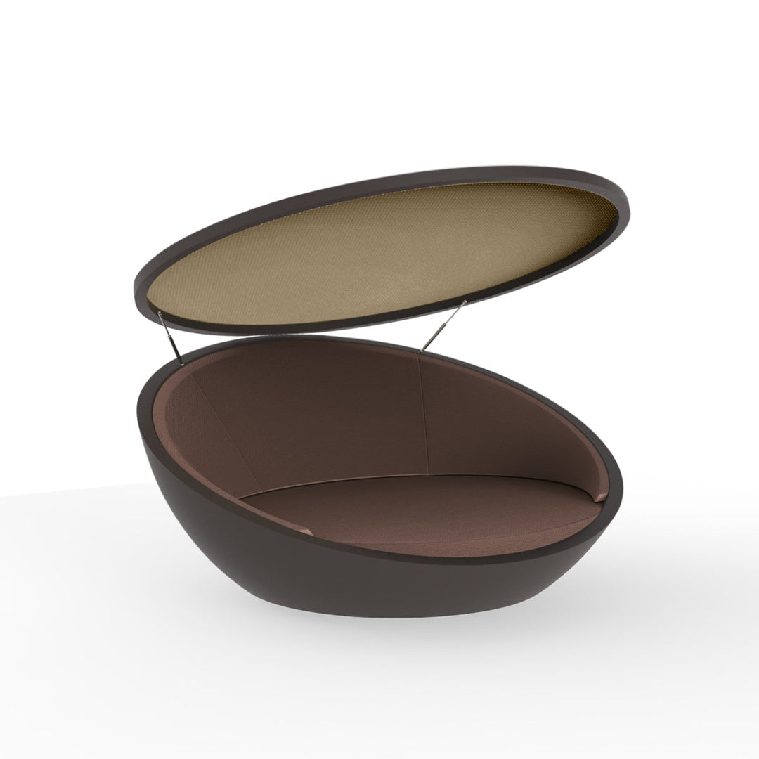 Ulm Daybed with Parasol Outdoor Vondom Bronze / Silvertex Bronze 1214 Beige Sunvision