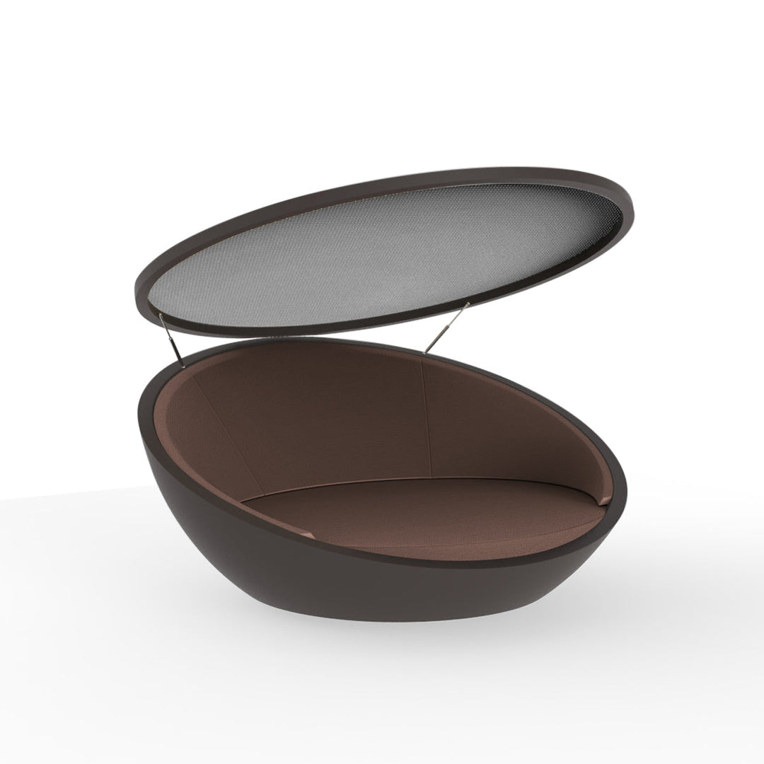 Ulm Daybed with Parasol Outdoor Vondom Bronze / Silvertex Bronze 1214 Steel Sunvision