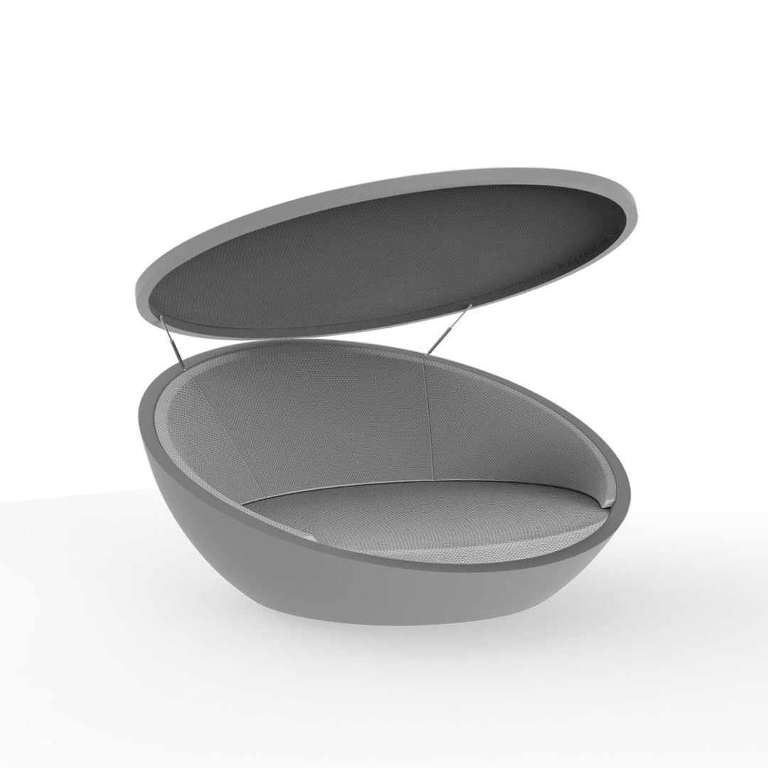 Ulm Daybed with Parasol Outdoor Vondom Steel / Crevin Steel 1309 Anthracite Sunvision