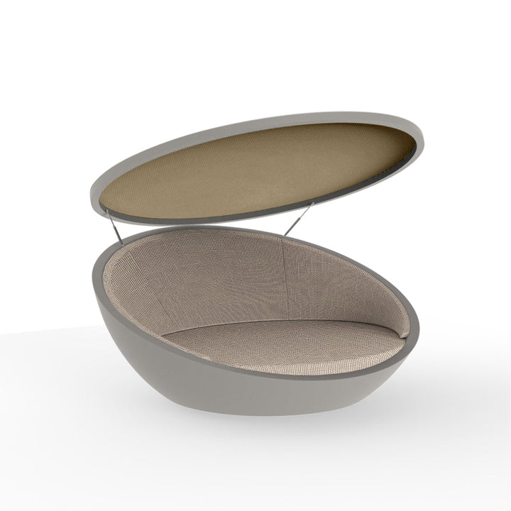 Ulm Daybed with Parasol Outdoor Vondom Taupe / Glad Terra 1039 Beige Sunvision