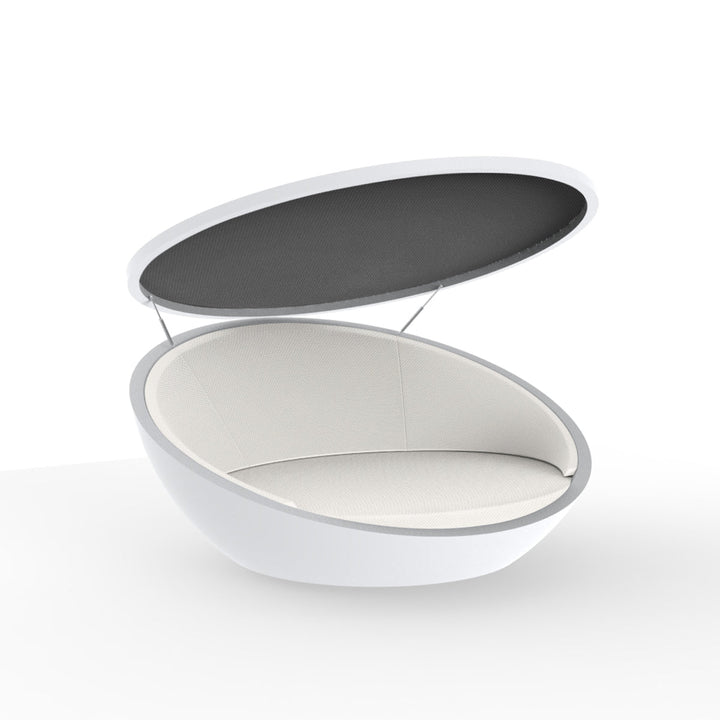 Ulm Daybed with Parasol Outdoor Vondom White / Crevin White 1308 Anthracite Sunvision