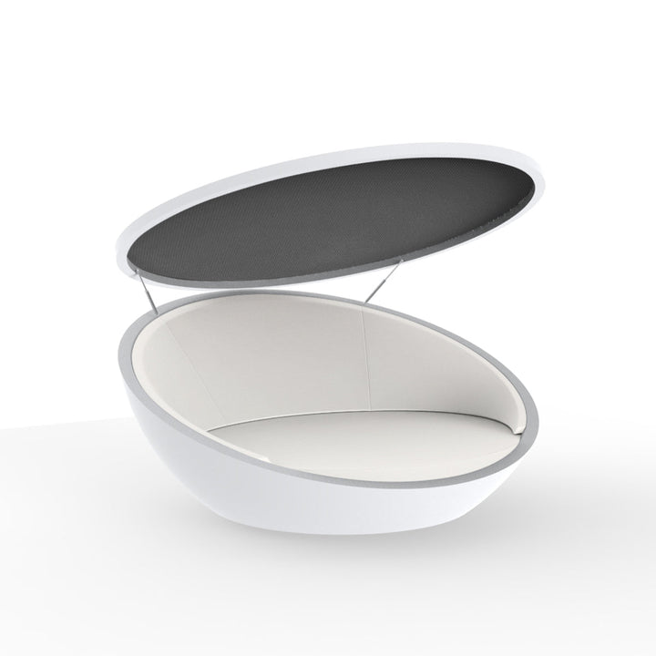 Ulm Daybed with Parasol Outdoor Vondom White / Silvertex White 1219 Anthracite Sunvision