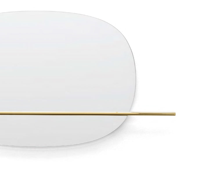 Vanity Mirror Bronze Mirror Polished Brass Long Calligaris