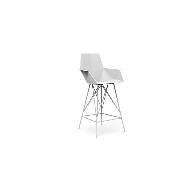 Faz Bar Stool With Armrest (Set of 4) Outdoor Vondom Ecru Basic