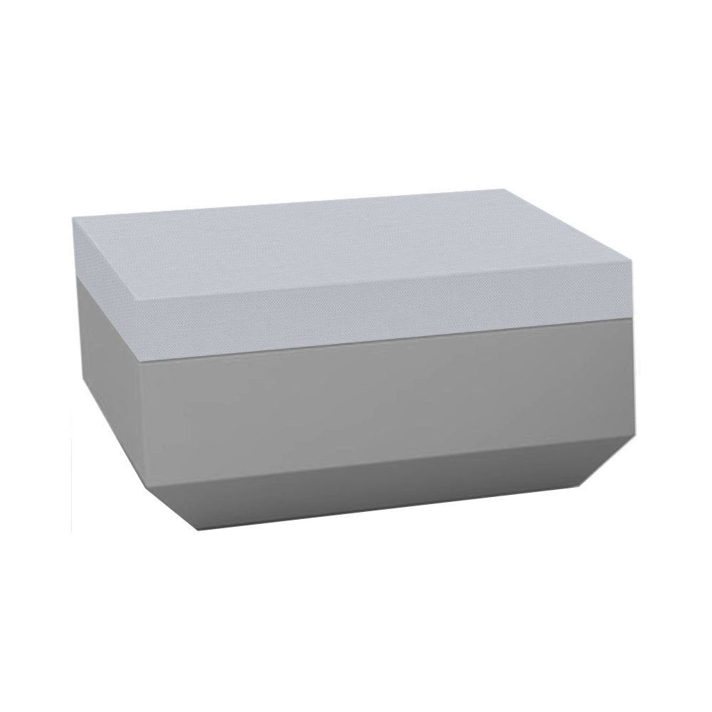 Vela Ottoman Outdoor Vondom Steel / Silvertex Steel 1208 Large: 31.5 in width