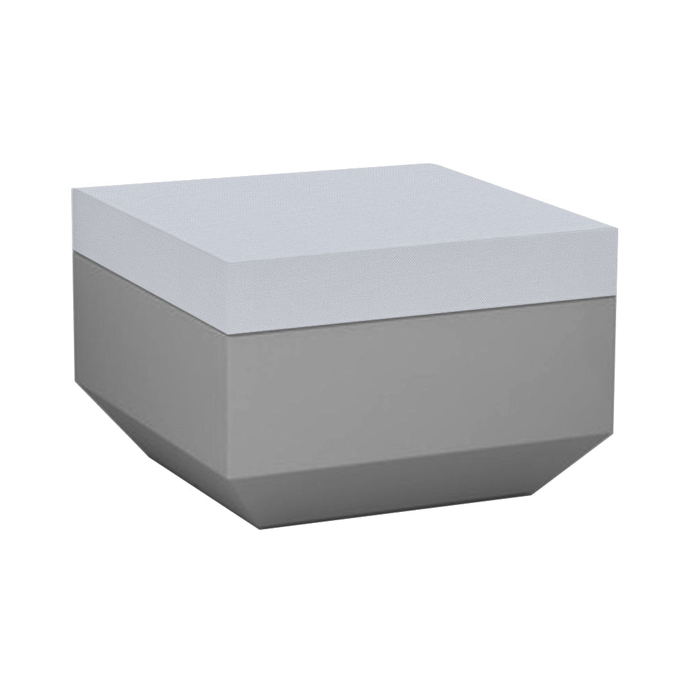 Vela Ottoman Outdoor Vondom Steel / Silvertex Steel 1208 Medium: 23.5 in width