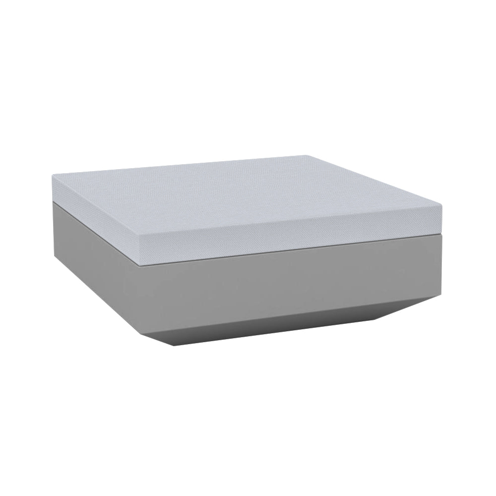 Vela Ottoman Outdoor Vondom Steel / Silvertex Steel 1208 XLarge: 39.25 in width