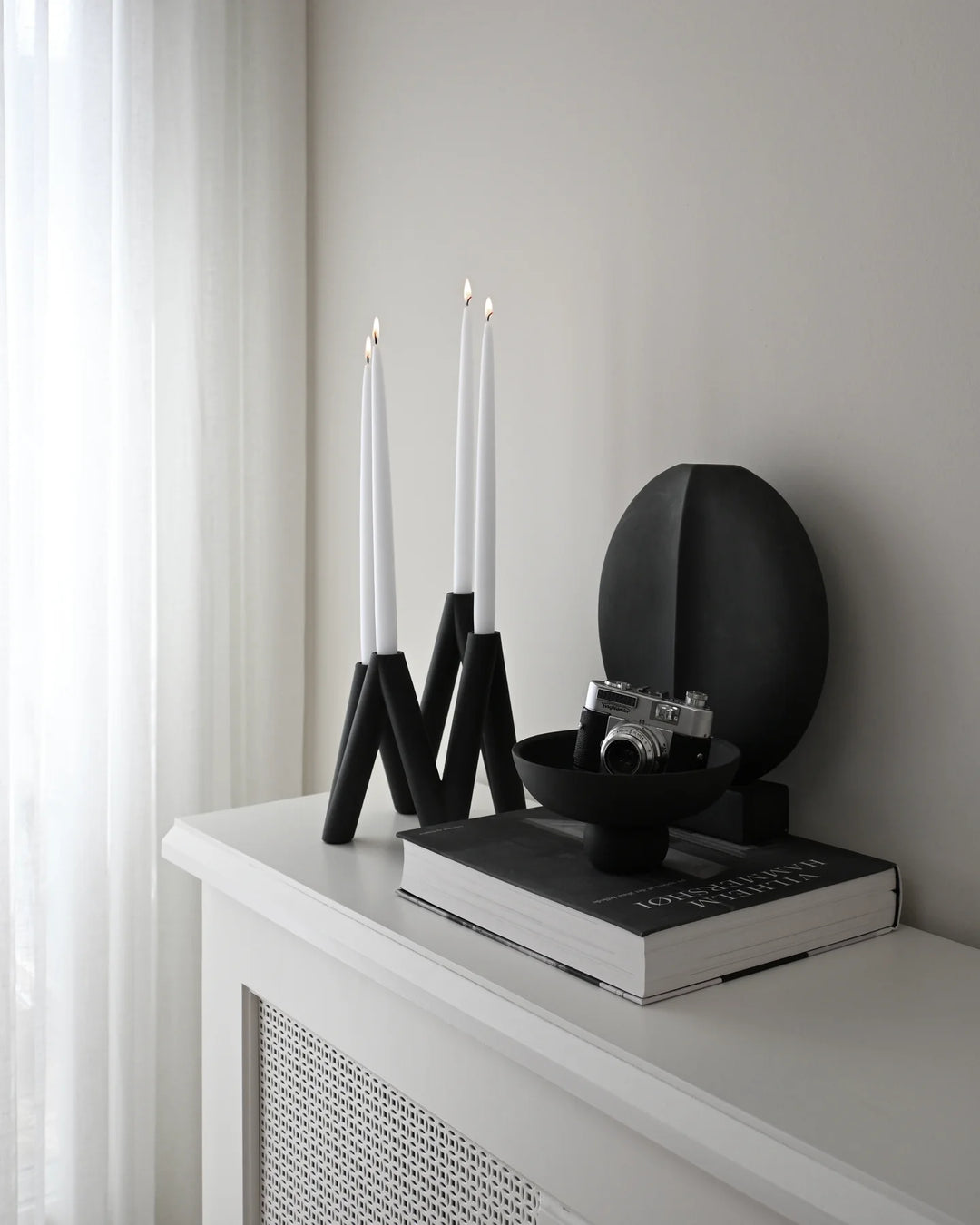W Candle Holder - Black Candle Holder 101 Copenhagen   