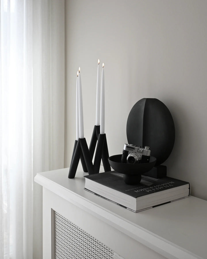W Candle Holder - Black Candle Holder 101 Copenhagen   
