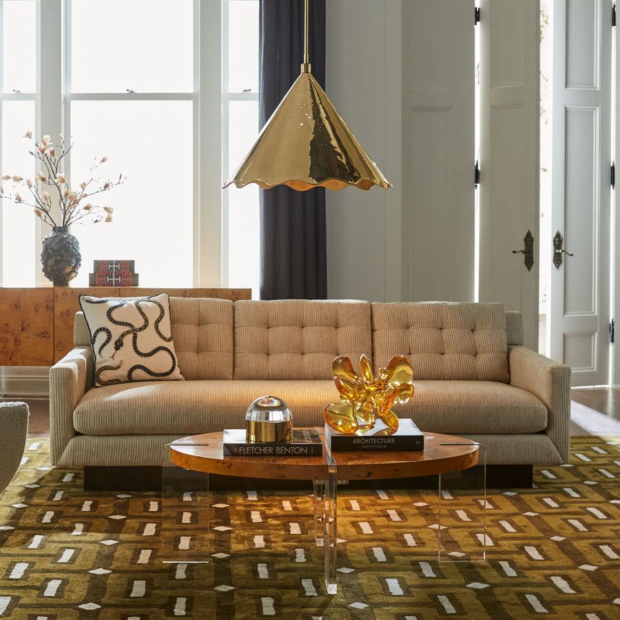 Large Brass Ripple Pendant Jonathan Adler