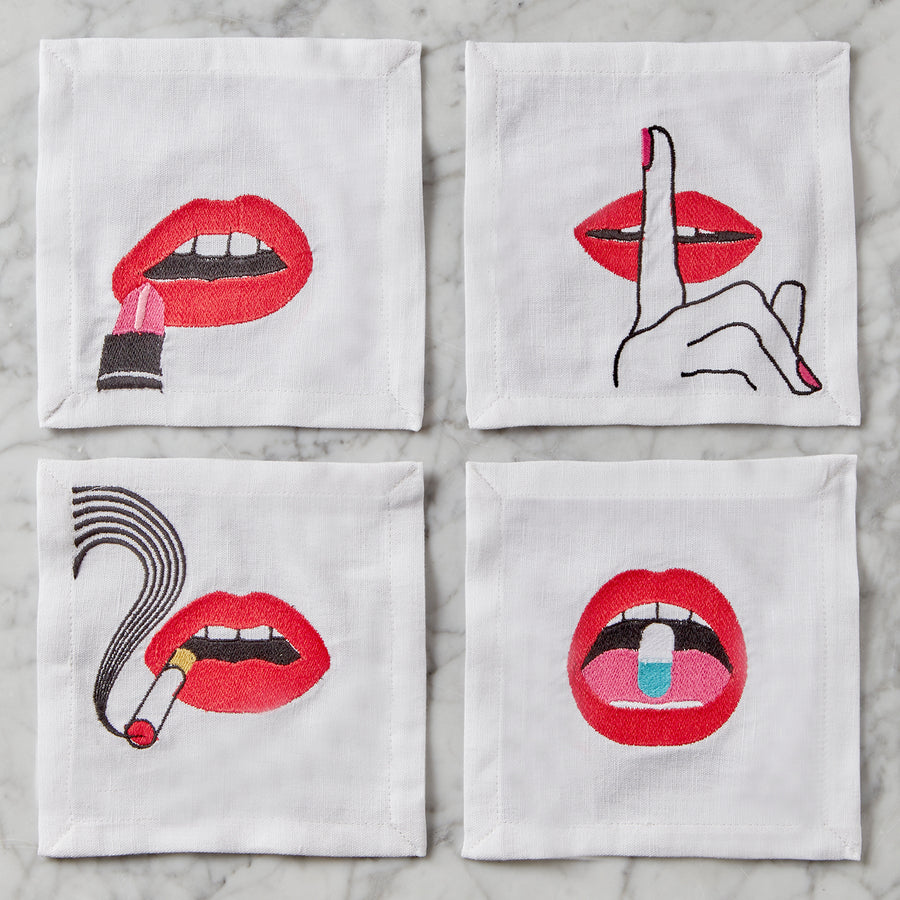 Lips Cocktail Napkins Jonathan Adler