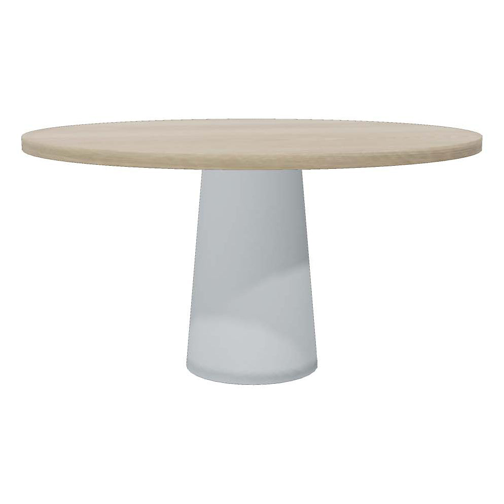 Container Round Dining Table Moooi White Wash Stained Oak Top / Light Grey Base Large: 55.1 in diameter