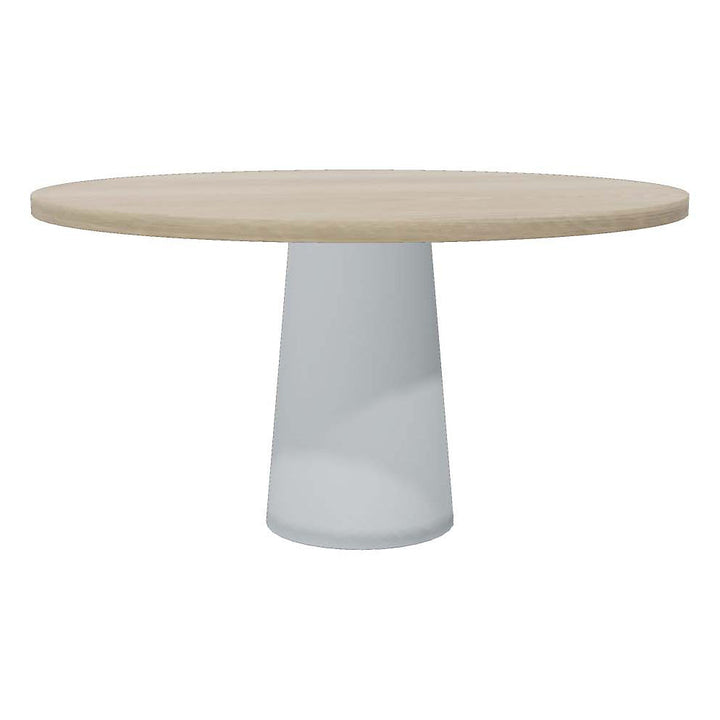 Container Round Dining Table Moooi White Wash Stained Oak Top / Light Grey Base Large: 55.1 in diameter