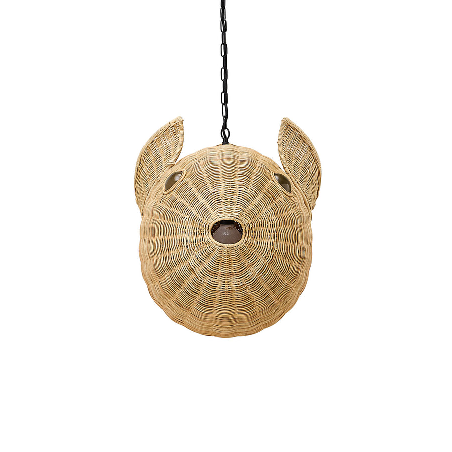 Wicker Blowfish Medium Pendant Jonathan Adler