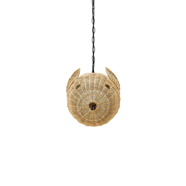 Wicker Blowfish Small Pendant Jonathan Adler