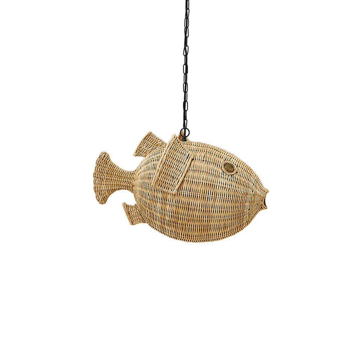 Wicker Blowfish Small Pendant Jonathan Adler Default Title
