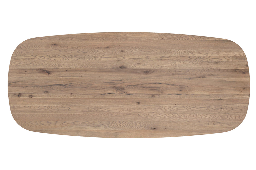 Cameo Dining Table Oak Wood Elliptical Capsule Collection Dining Table Calligaris 39 3/8" x  78 3/4" : Soap Shaped Edge Oak P2HW: WILD GRAY Metal P15: MATT BLACK