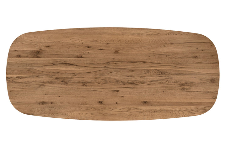 Cameo Dining Table Oak Wood Elliptical Capsule Collection Dining Table Calligaris 39 3/8" x  78 3/4" : Soap Shaped Edge Oak P2GW: WILD NATURAL Metal P15: MATT BLACK