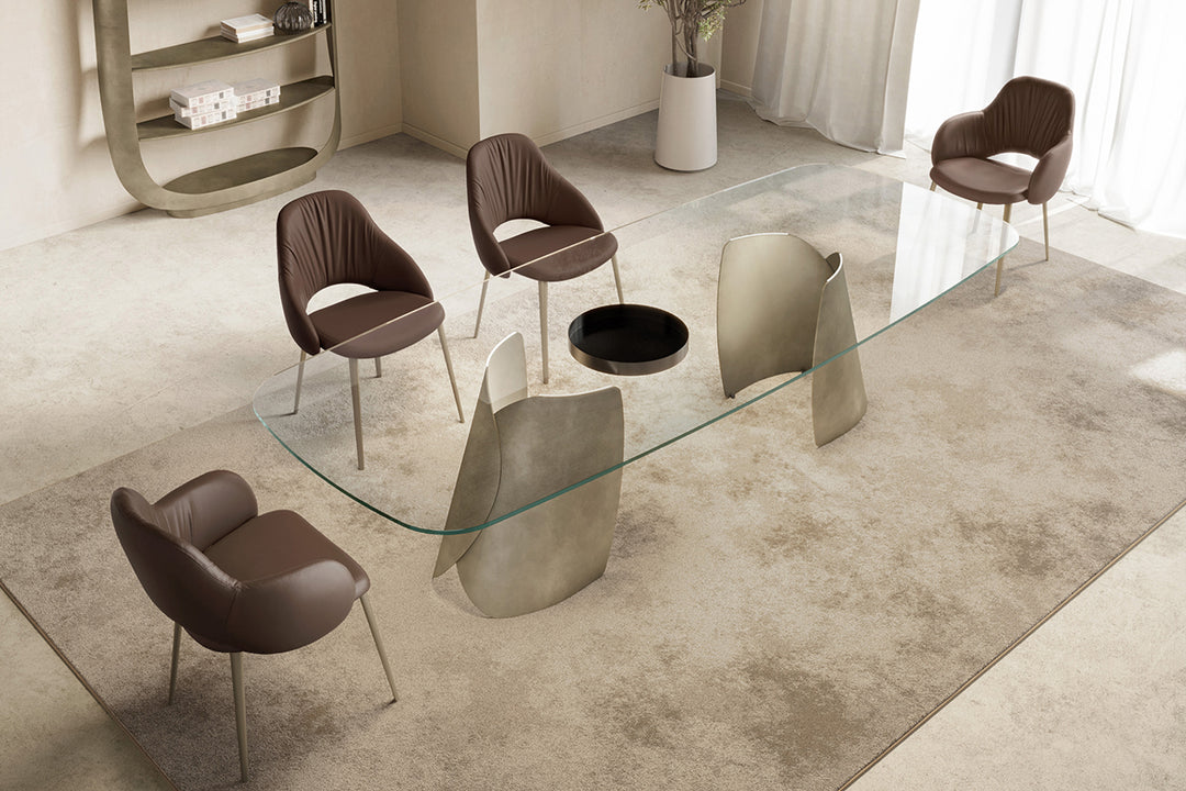 PERLA GLASS TOP DINING TABLE Kitchen & Dining Room Tables Eforma   