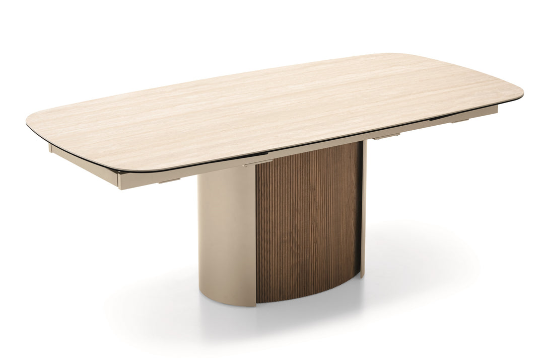 Yoroi Extendable Dining Table Matt Pearl Beige Calligaris