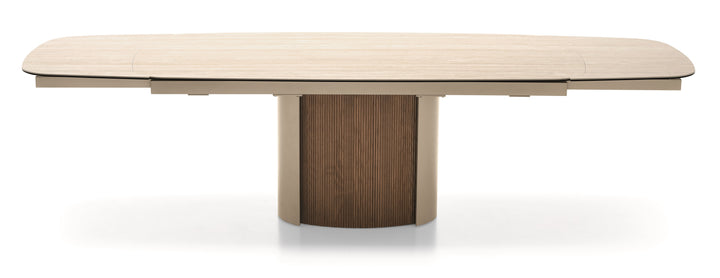 Yoroi Extendable Dining Table Matt Pearl Beige Calligaris