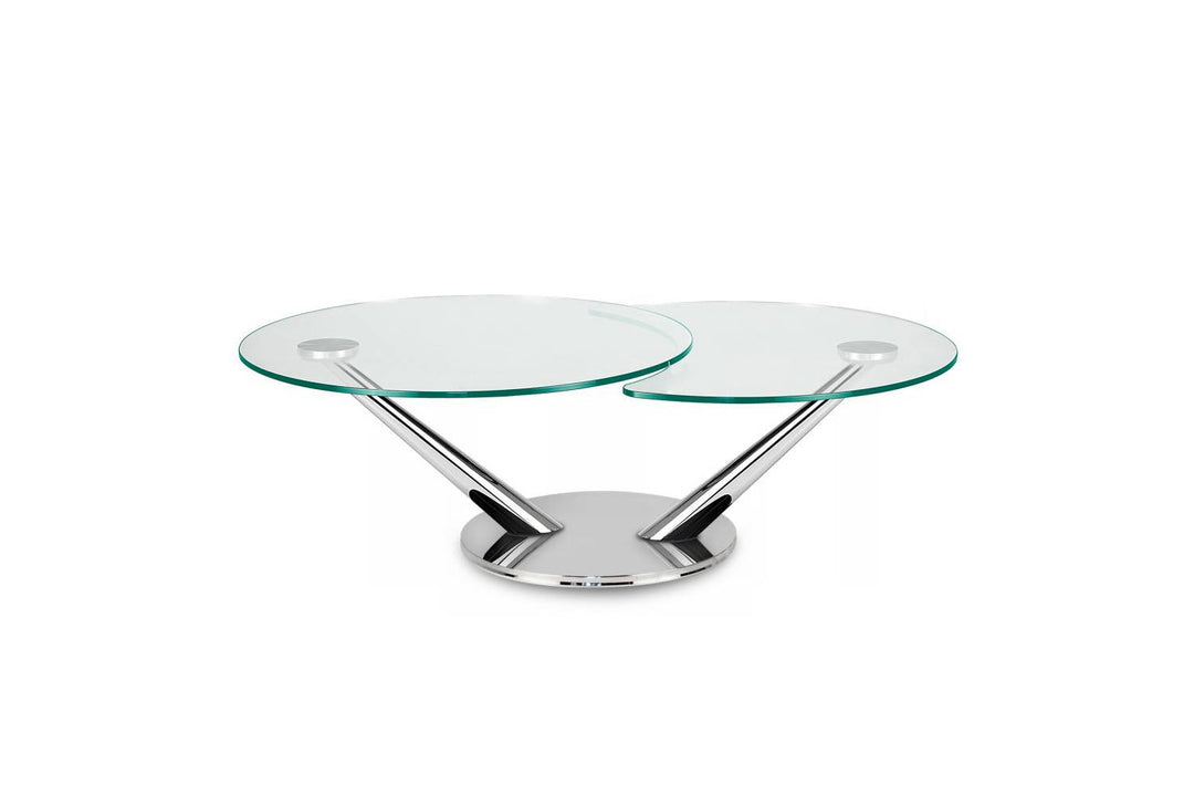 Abra Coffee Table Clear Glass Chrome Coffee Tables Naos