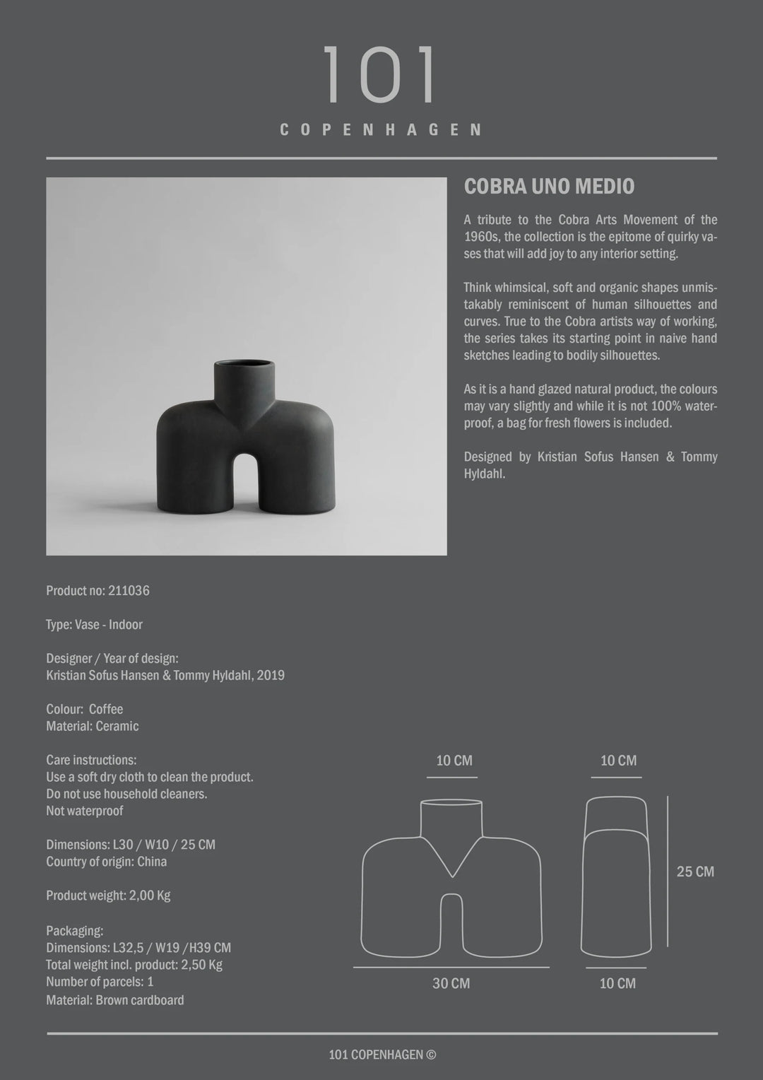 Cobra Uno, Medio - Coffee Vases 101 Copenhagen   
