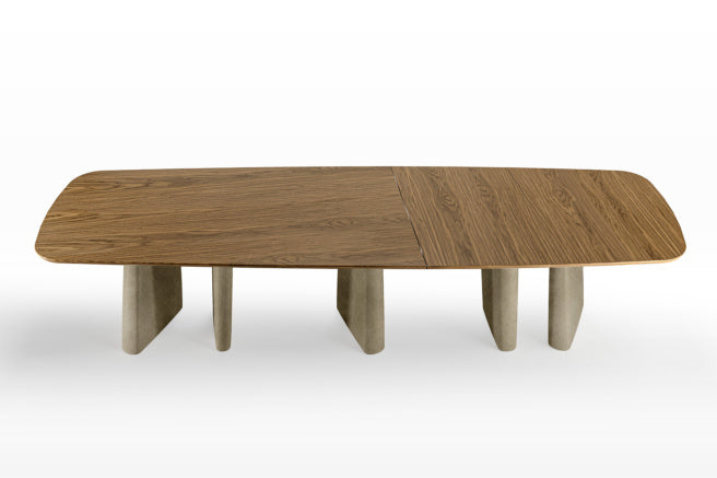 Albert XL Dining Table Kitchen & Dining Room Tables Eforma Wood (Dark Brown Ash FTM) Small: 340 cm x 119 cm Black V01