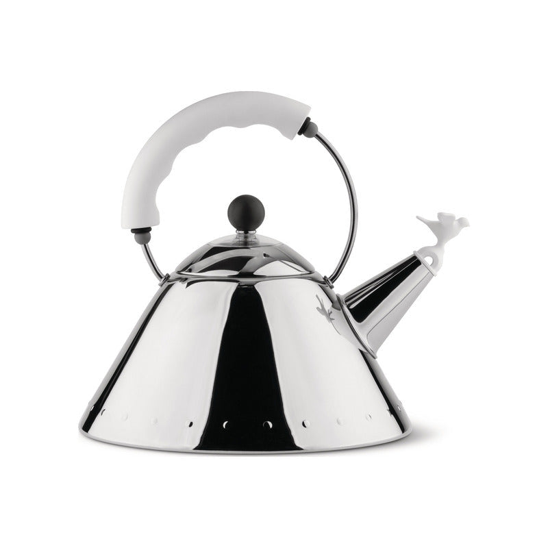 Kettle with Bird Shaped Whistle Serveware Alessi White