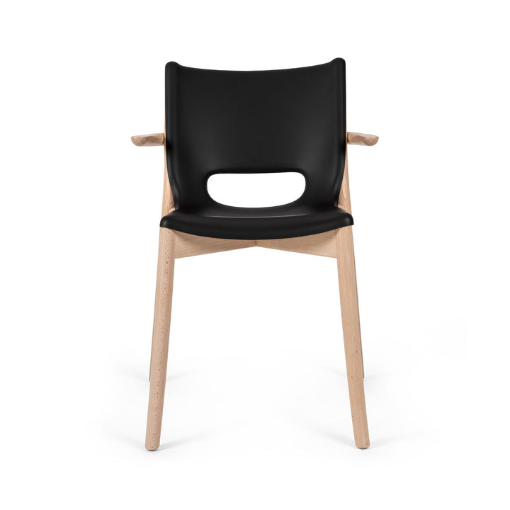 Poêle Dining Chair with Armrest Chairs Alessi Black / Natural