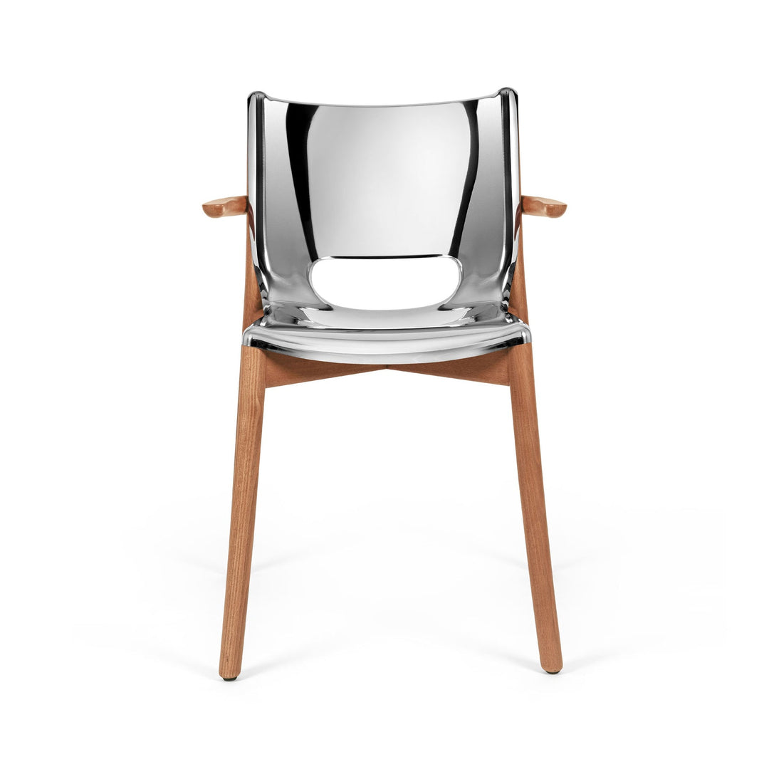 Poêle Dining Chair with Armrest Chairs Alessi Mirror Polished / Brown